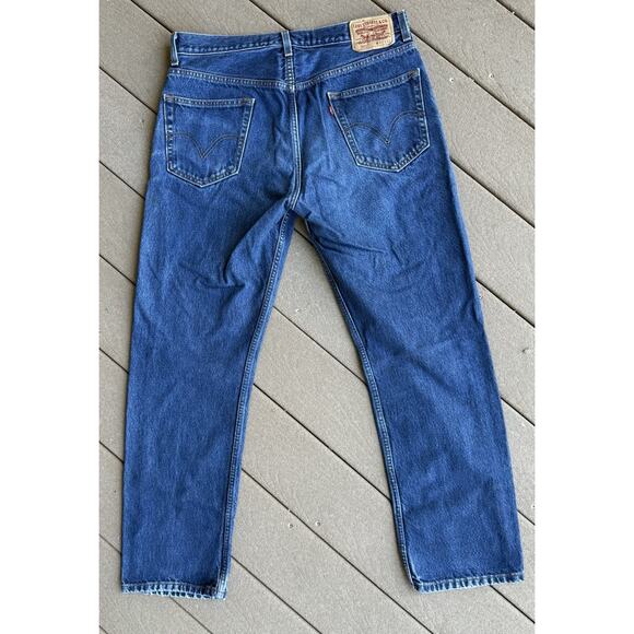 Levi’s 505 Regular Fit Jeans Men’s Size 36x32 Blue Denim Straight Leg - Picture 2 of 6